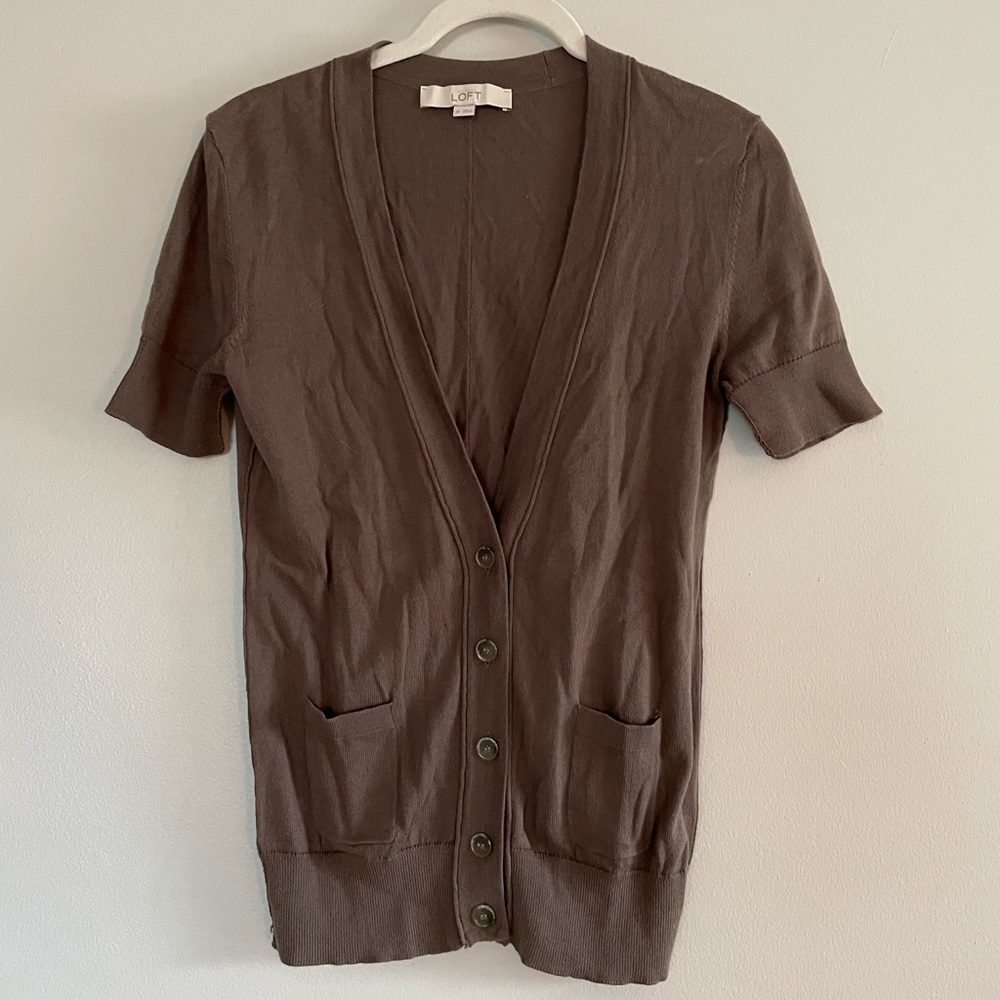 Ann Taylor Loft Short-Sleeved Cardigan